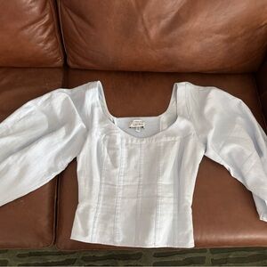 & Other Stories Kids Light Blue Blouse with billowy sleeves